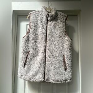 Women's Plush Fleece Vest - Cream